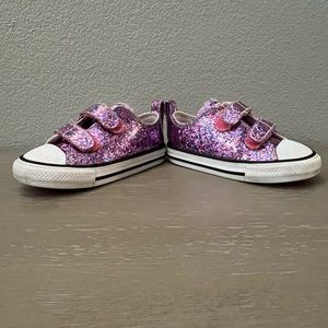 Kids Purple Sparkle Converse - infant size 7